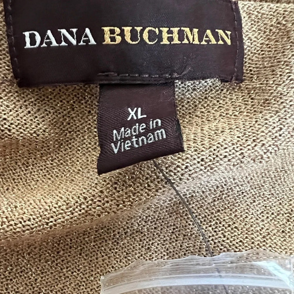 Dana Buchman NWT Gold Shimmer Cowl Neck Top - Size XL - Picture 3 of 5